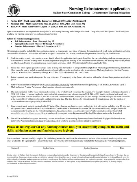 Nursing Reinstatement