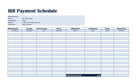 Online Scheduling and Bill Pay