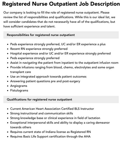 Outpatient RN Jobs Conclusion