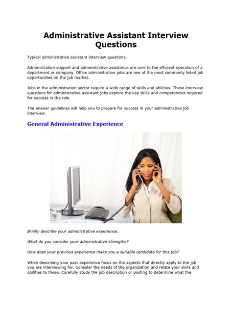 Part-time administrative assistant interview questions