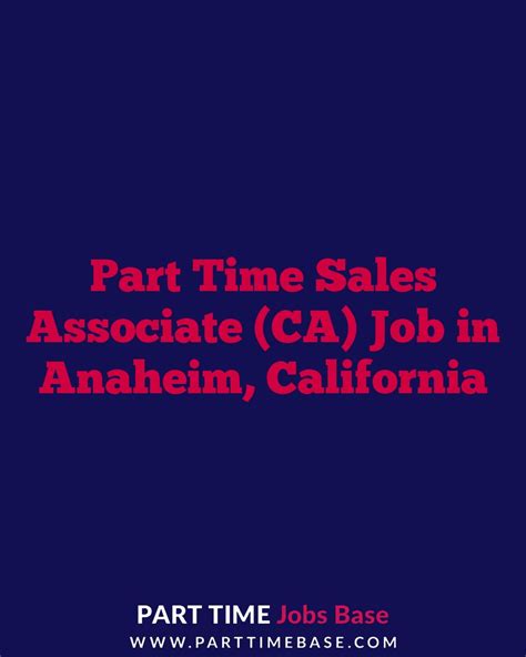 Part-time jobs in Anaheim