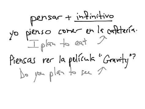 Pensar + Infinitive Verb
