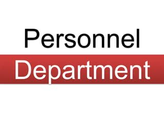 Personnel Department Training Opportunities