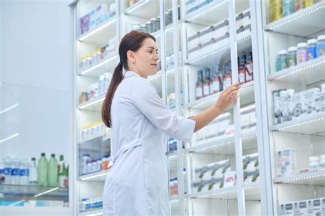Pharmacy technician working in a pharmacy