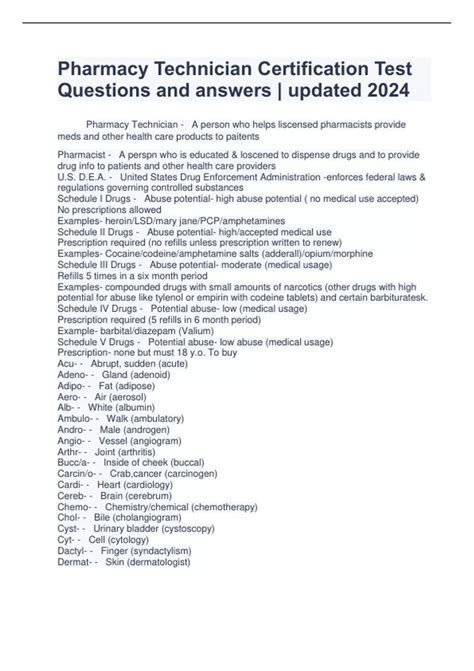 Pharmacy Technician Certification Exam Format