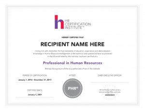 PHR Certification