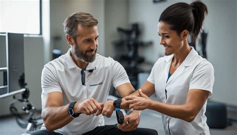 Physical therapist working in a hospital setting