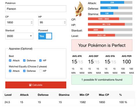 Pokémon Go IV Calculation