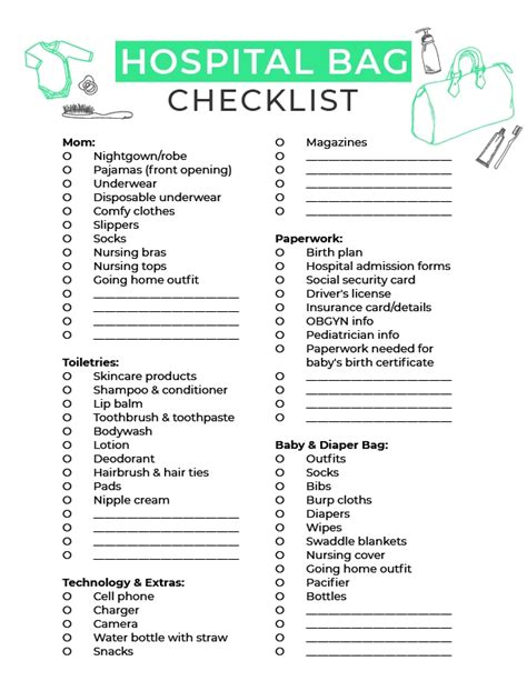 Pregnancy Hospital Bag Documents