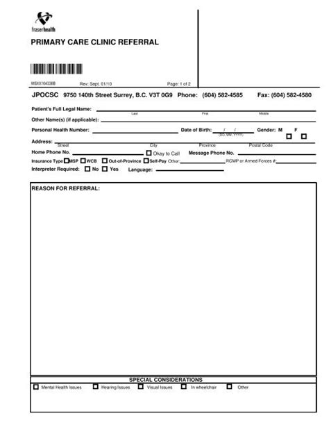 Primary Care Physician Referral
