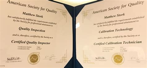 Quality Inspector Certifications