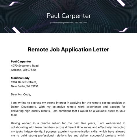 Remote Job Application