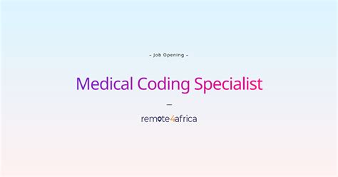 Remote Medical Coding Specialist