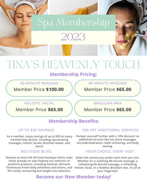 Right Touch Day Spa Membership Programs
