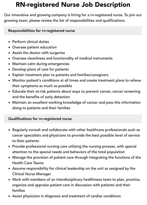 RN Office Job Requirements