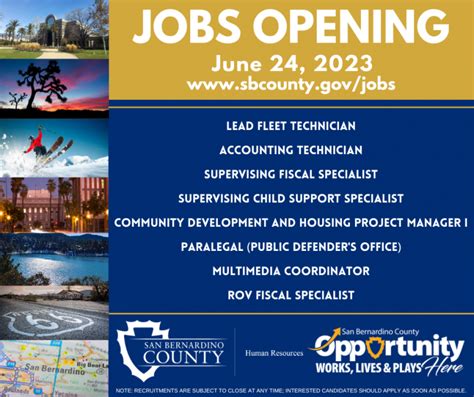 San Bernardino CA Employment Opportunities