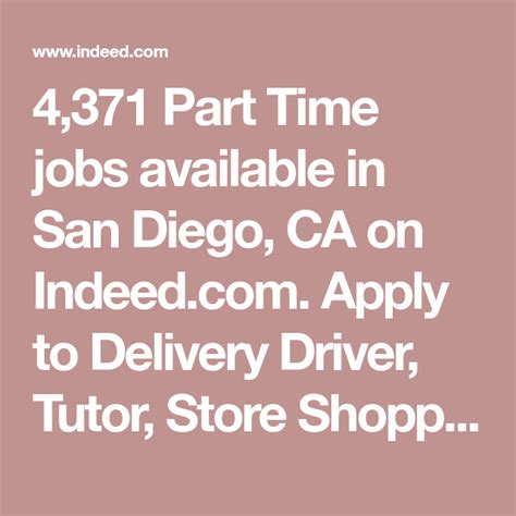 San Diego Part Time Jobs