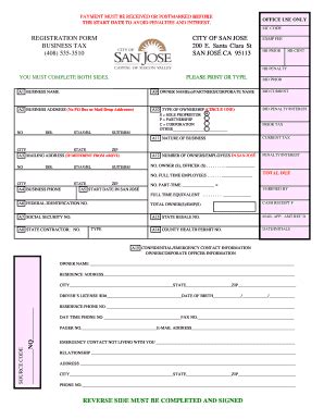 San Jose Business License Application