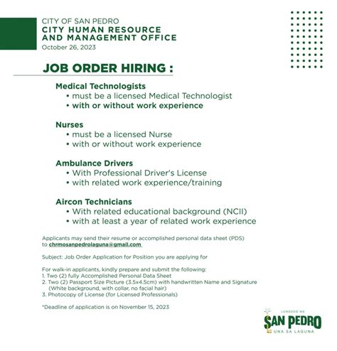 San Pedro Job Openings