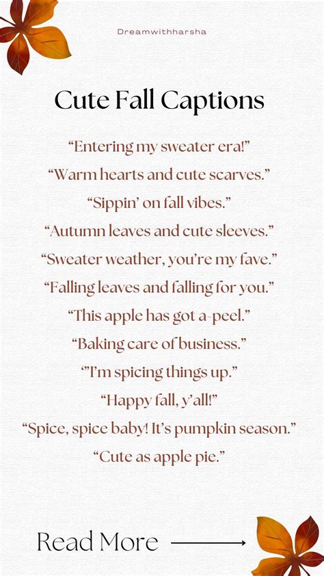 Seasonal Fall Captions