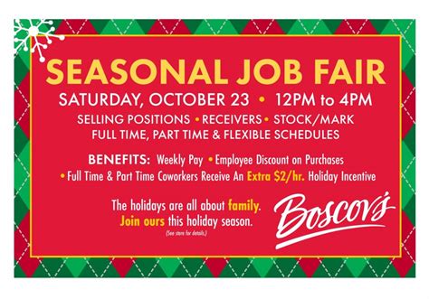 Seasonal job fairs
