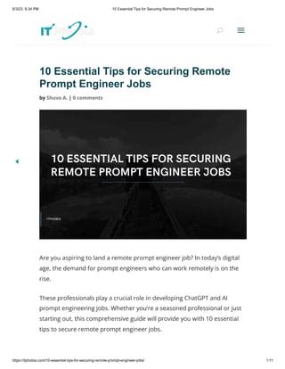Tips for Securing Full-Time Remote Jobs