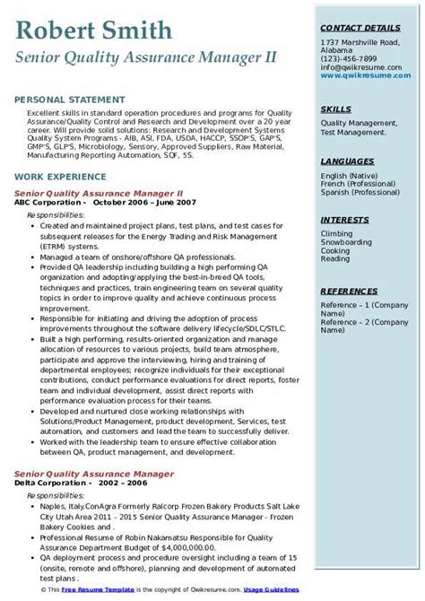 Senior QA Manager