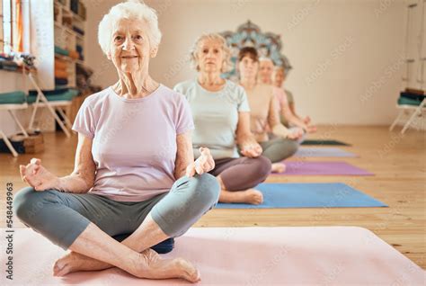 Seniors doing yoga