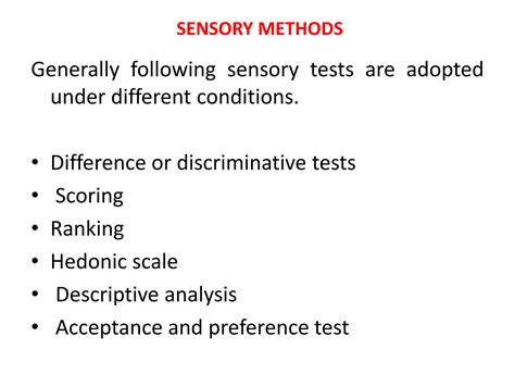 Sensory Methods