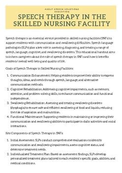 Skilled Nursing Facility SLPAs