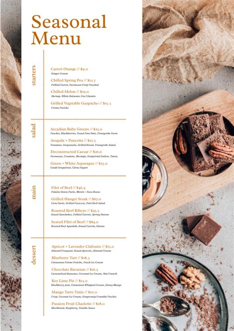 Specials and Seasonal Options