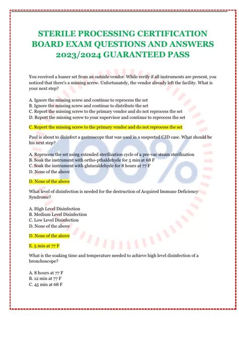 Sterile Processing Certification