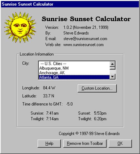 Sunset Calculator