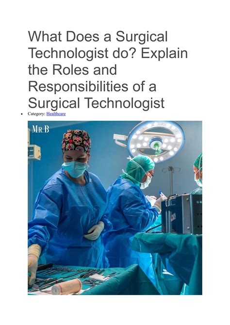 Surgical Technologist Roles