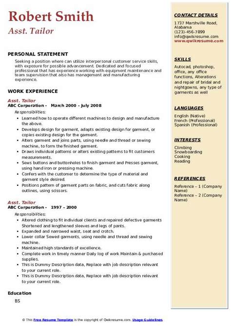 Tailor Resume