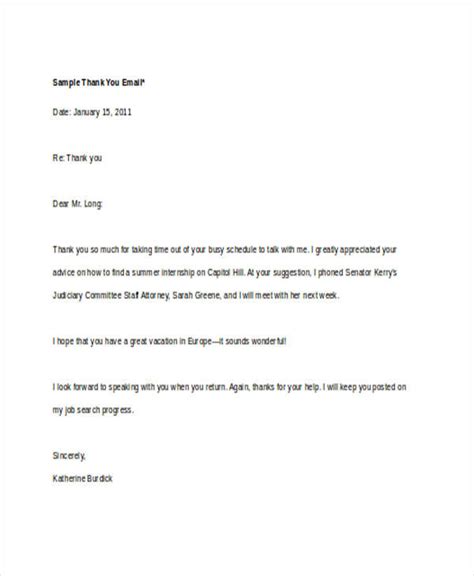 Thank You Email Example