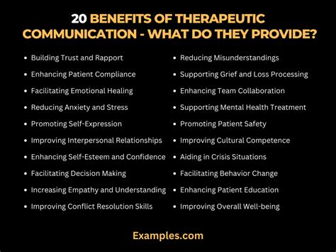 Benefits of Therapeutic Communication