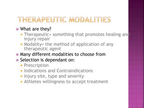 Therapeutic Modalities