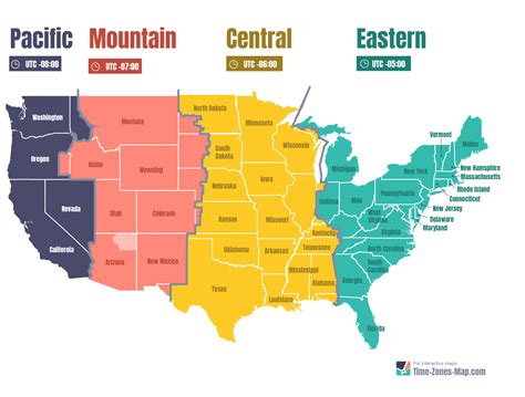Time zones map