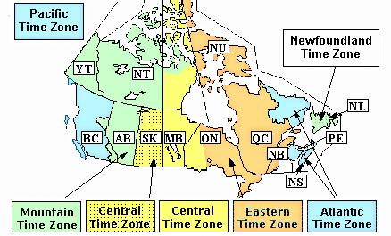 Time Zones in Ontario, Canada