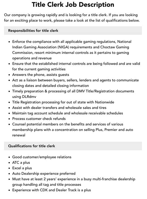 Title Clerk Jobs