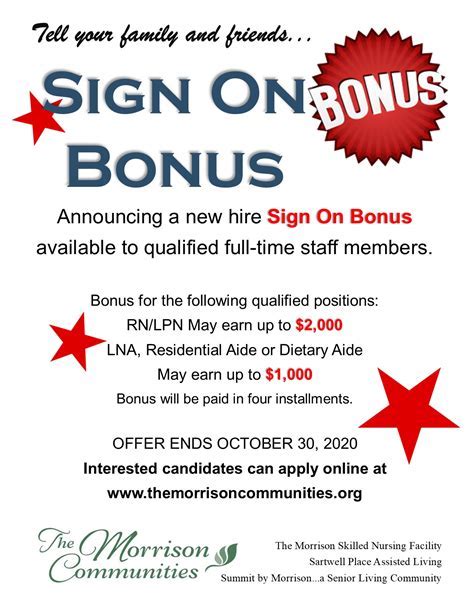 Top sign on bonus jobs near me