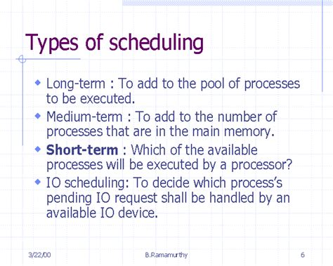 Types of Scheduling Jobs