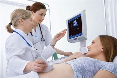 Sonography student participating in an internship