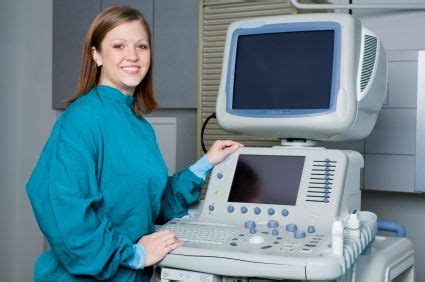 Ultrasound technologist performing an ultrasound examination