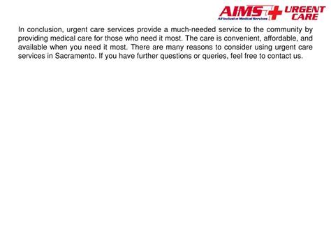 Kaiser Permanente Urgent Care Conclusion