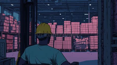 Warehouse work at night