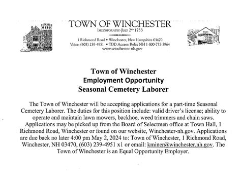 Winchester Employment