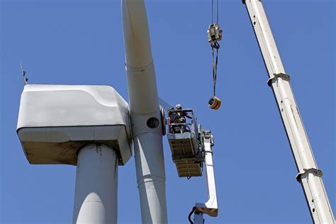 Wind turbine technician at work
