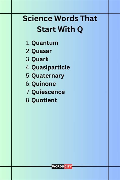 Science of Q words